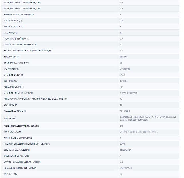 Бензогенератор TSS SGG 2000N ОПТ фото 7
