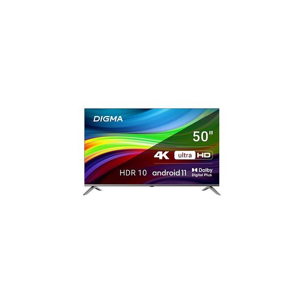 50" Телевизор Digma DM-LED50UBB41, 4K Ultra HD, темно-серебристый, СМАРТ ТВ, Android фото 1