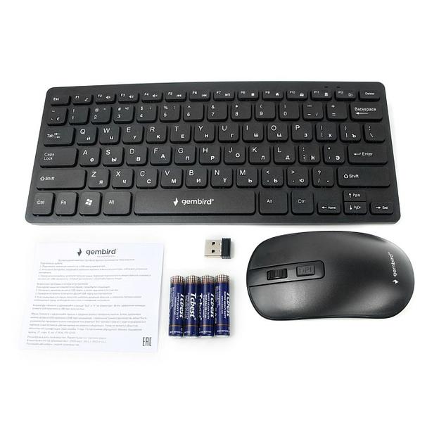Клавиатура + мышь Gembird KBS-9100 беспроводной 84 кл. приемник 2,4 ГГЦ, 1600 DPI, 14 FN-клавиш фото 6