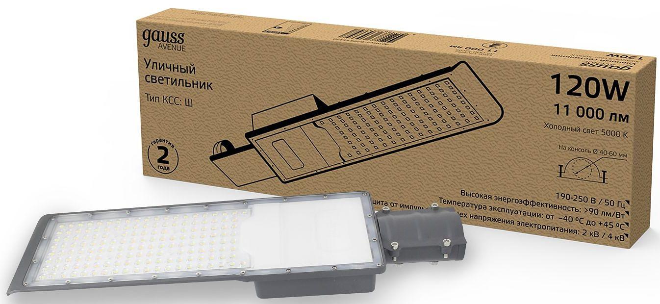 Светильник консольный Gauss 629534320 120Вт ламп.:168шт светодиод.лампа черный фото 7