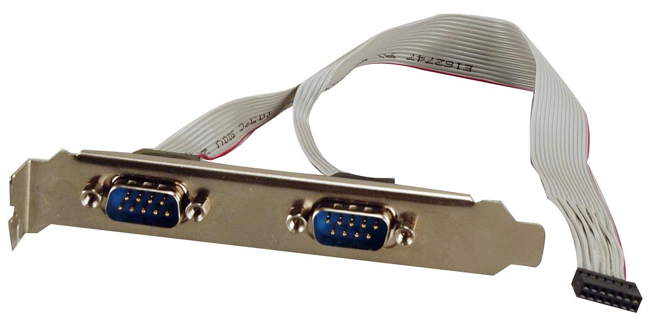 Кабель с планкой RS-232/422/485: разъемы D-9Mx2 - 14pin(2x7), 25см фото 1