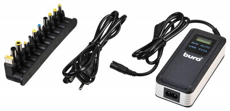 Блок питания Buro BUM-0065A90 автоматический 90W 12V-20V 11-connectors 5A 1xUSB 2.1A от бытовой электросети LСD индикатор фото 4