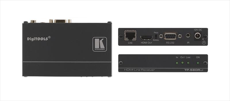 Передатчик видеосигналов Kramer TP-580TXR Передатчик HDMI, RS-232 и ИК по витой паре HDBaseT; до 180 м, поддержка 4К60 4:2:0 (50-80021190) фото 1