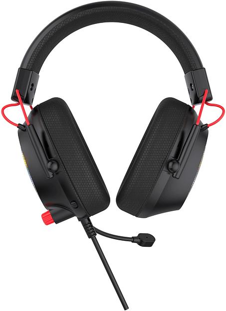 Наушники с микрофоном Оклик HS-L305G черный/красный 2м мониторные оголовье (2060511) фото 9