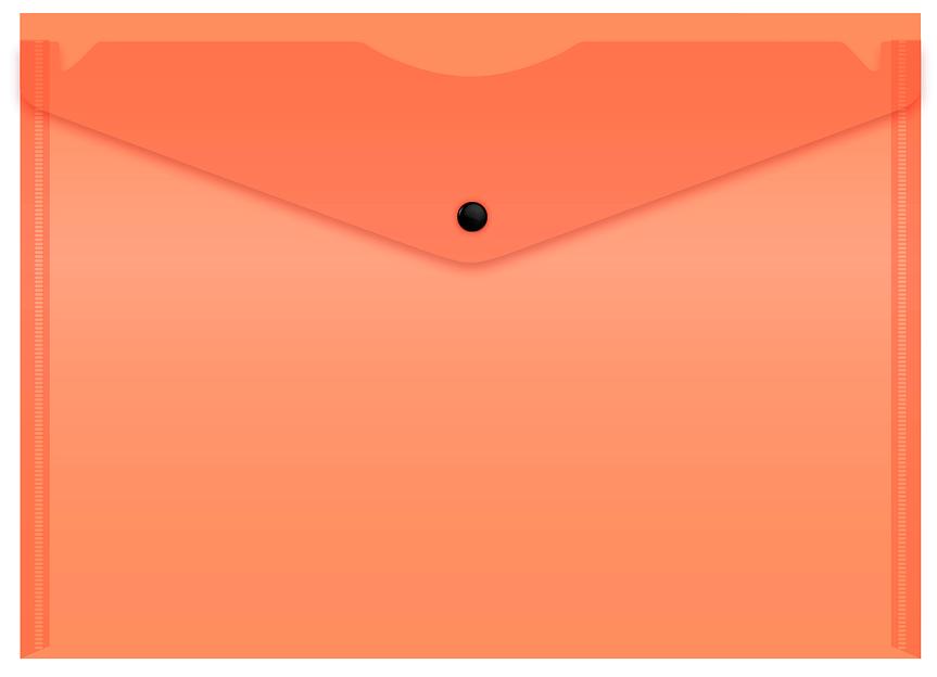 Конверт на кнопке Бюрократ Double Neon DNEPK803A4OR A4 пластик 0.18мм оранжевый фото 1