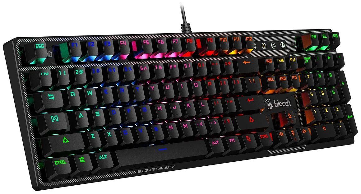 Клавиатура Bloody B750N  Black  Mechanical  RGB  Anti-Ghosting  Multimedia  USB фото 1