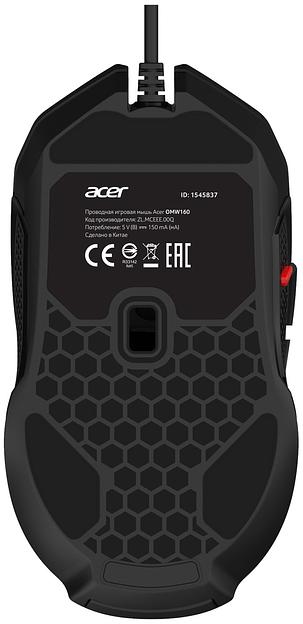 Мышь Acer OMW160 черный оптическая (6400dpi) USB (8but) фото 4
