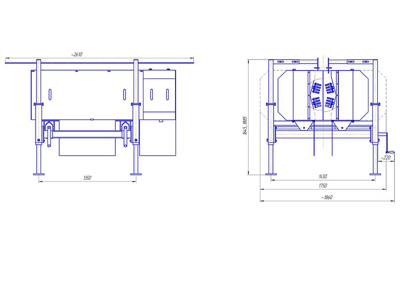 Машина для тонкого ощипывания птицы ВИ-1005А 3-рядная фото 4