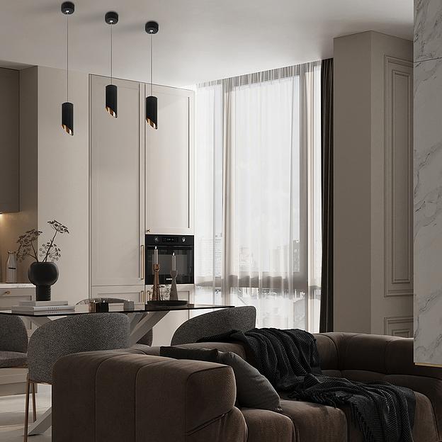 Светильник ДСО GU10 без лампы на подвесе черный золото фото 3