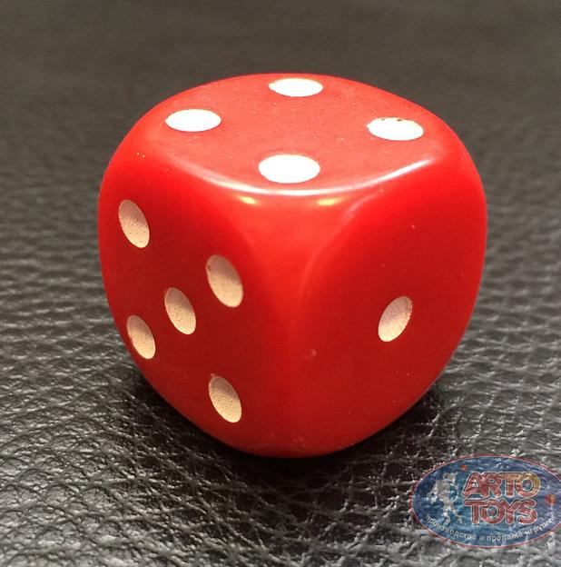 Кубик красный D6 16 мм 5 шт ОПТ фото 1