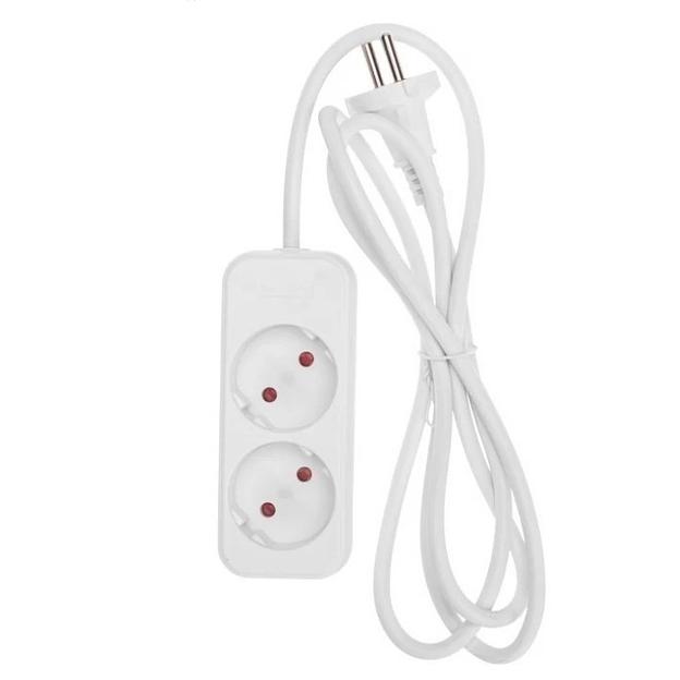 Rexant 13-4002 Удлинитель STANDARD 2 гнезда, 5м, 2х1,0мм?, б/з, белый фото 1