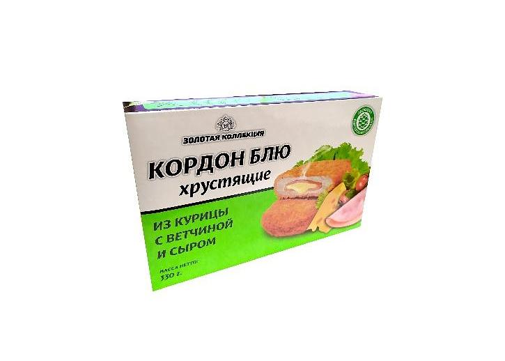 Мясной полуфабрикат Золотая коллекция Кордон блю «Из курицы с ветчиной и сыром» 330 г, опт фото 1