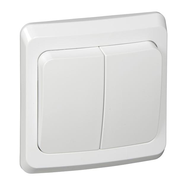 Systeme electric BC10-006B ЭТЮД С/У 2-клавишный ВЫКЛЮЧАТЕЛЬ с подсветкой 10 АХ, БЕЛЫЙ, Россия фото 2