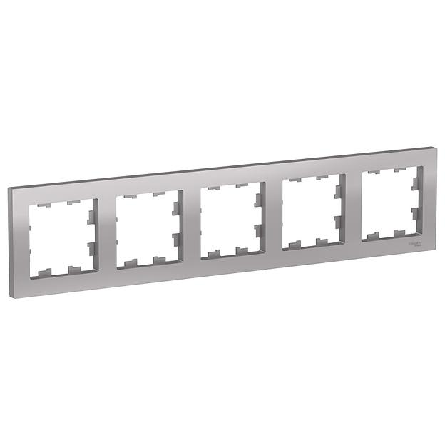 Systeme electric ATN000305 ATLASDESIGN 5-постовая РАМКА, универсальная, АЛЮМИНИЙ фото 1