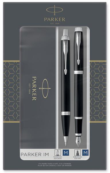 Набор ручек Parker IM Core FK221 (CW2093215) Black CT сталь нержавеющая подар.кор. ручка перьевая, ручка шариковая фото 1