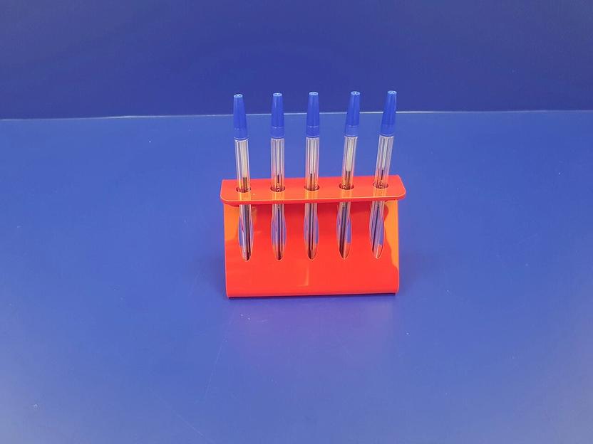 Подставка для ручек карандашей кистей 5 секции ( Z-образные, цвет красный) фото 3