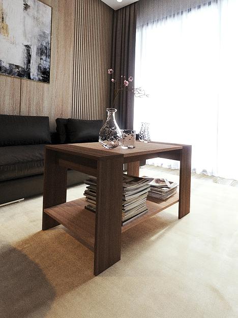 Столик журнальный Wood&Stone «Шеда» ясень шимо темный, ясень шимо светлый 90×50.2×50 см фото 1