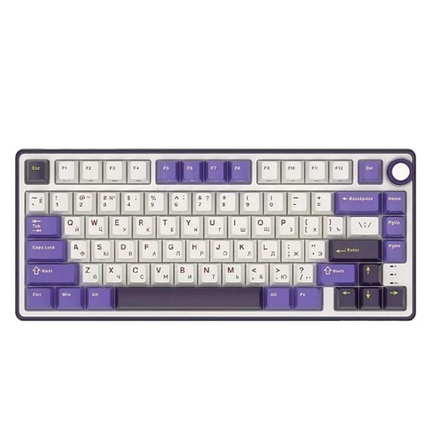 Компактная (75%) механическая клавиатура Royal Kludge R75 - проводная, 81 клавиша, Gasket Mount, Blackberry, переключатели RK Silver фото 1