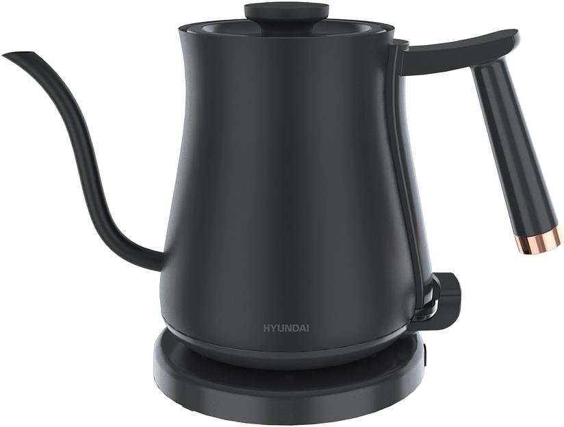 Чайник электрический Hyundai HYK-S5500 0.7л. 1000Вт черный/черный корпус: металл фото 1