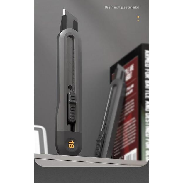 Набор технических ножей "Home Series Black" Deli HT4003 (ножи 9мм+18мм+Т-образный), эксклюзивный дизайн, корпус из высококачественного софттач пластика фото 8