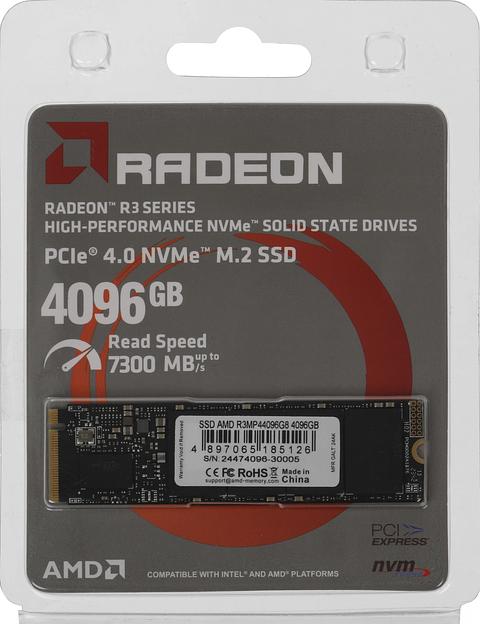 Накопитель SSD AMD PCIe 4.0 x4 4TB R3MP44096G8 Radeon M.2 2280 фото 4