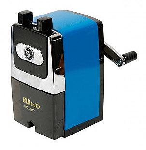 Точилка для карандашей механическая Kw-Trio 307Ablue 307A-BLU 1 отверстие металл синий фото 1