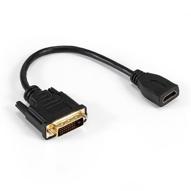 Exegate EX294675RUS Кабель HDMI-DVI-D ExeGate EX-CC-HDMIF-DVIM-0.15 (19F/25M, 0,15м, позолоченные контакты) фото 1