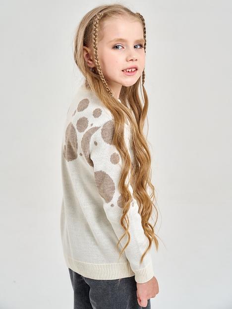 Джемпер «Жирафик» молочный, для девочек ОПТ фото 4