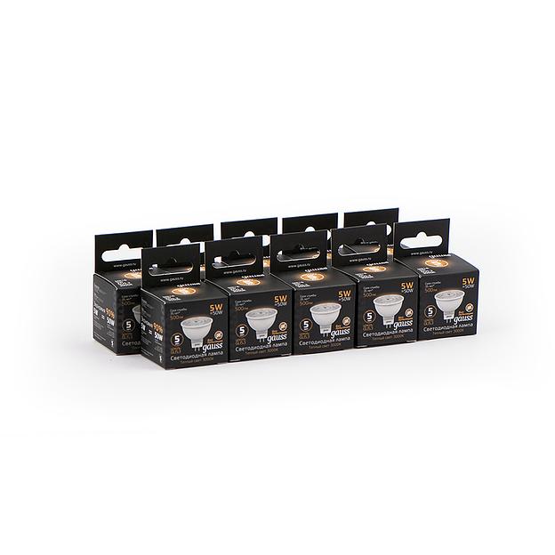 Лампа светодиодная Gauss Black 5Вт цок.:GU5.3 рефлектор 220B 3000K св.свеч.бел.теп. MR16 (упак.:1шт) (101505105) фото 3