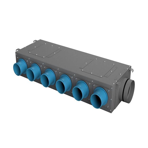 Коллектор воздухораспределительный однорядный продольный, H-160 мм, 75*14 (серый) фото 1