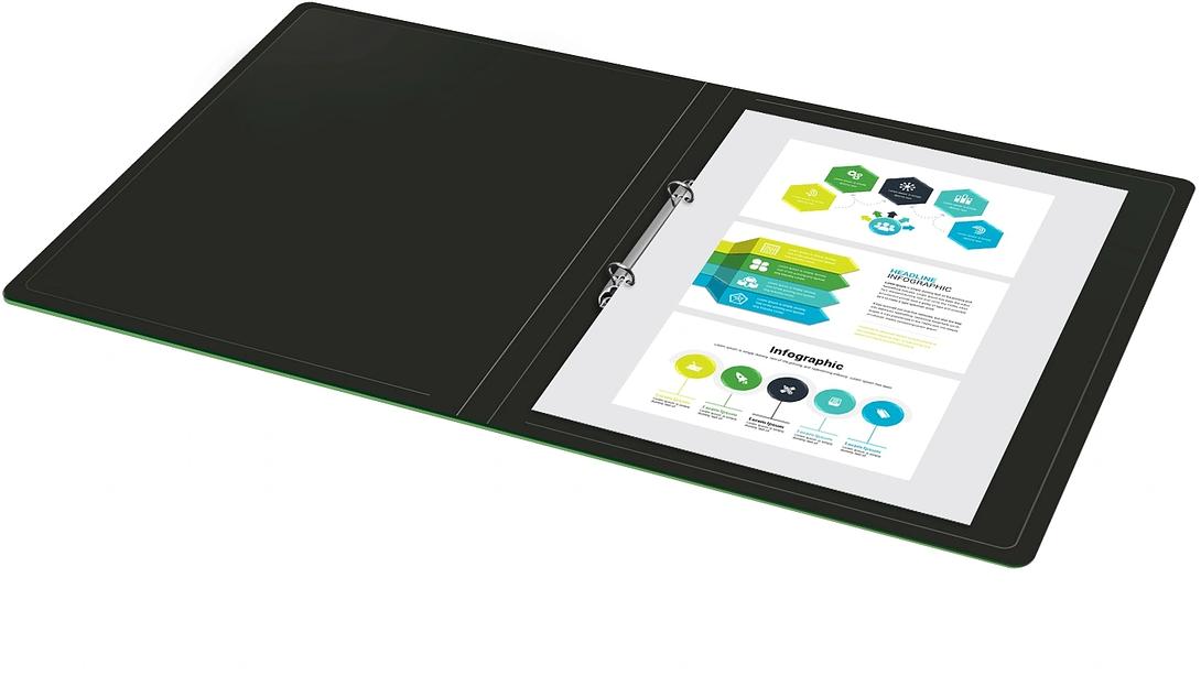 Папка на 2-х кольцах Silwerhof Eco SE-0413/2RBLK A4 пластик 0.5мм кор.18мм черный фото 4