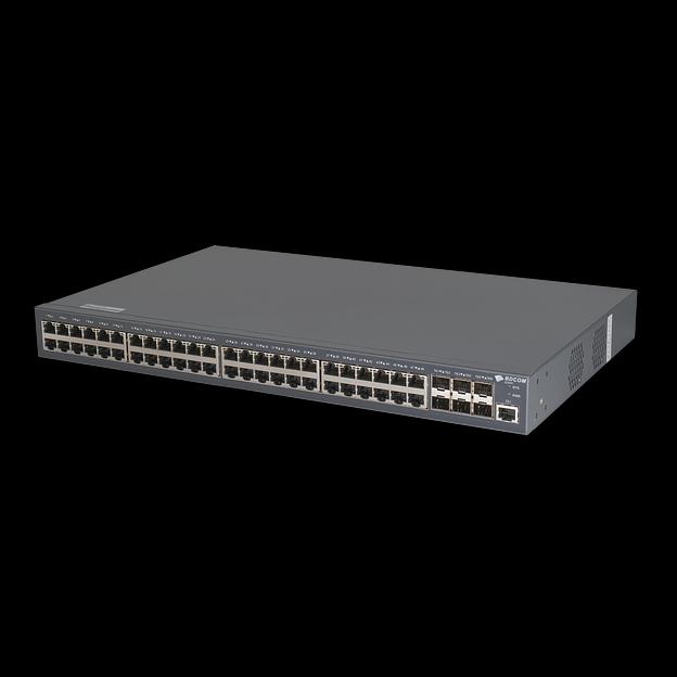 Управляемый PoE коммутатор уровня 3 BDCOM S2900-48P6X, 48x 10/100/1000Base-T PoE 802.3af/at до 740W, 6x 1/10GE SFP+, 220VAC + 44-57VDC фото 3