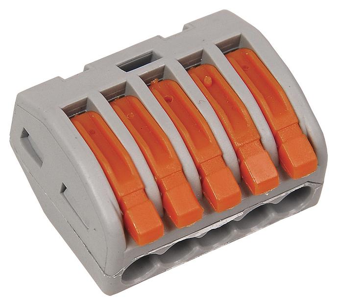 Клемма IEK СМК 222-415 5x 4мм2 дл.26.5мм ш.21мм серый/красный (UKZ-001-415) фото 1