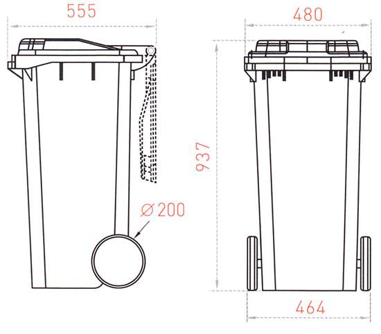 Мусорный контейнер 120 литров серия МКТ фото 4