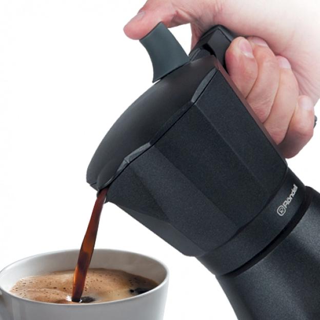 Кофеварка гейзерная Rondell Kafferro RDA-994, 0.45л, алюминий, черный фото 6