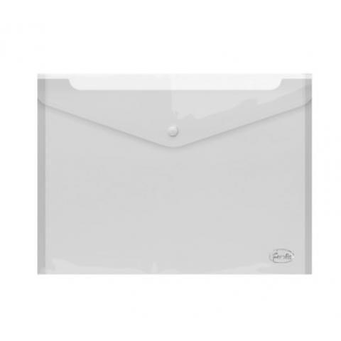 Папка-конверт на кнопке, А4, 0,16 мм, ПП, прозрачный, Forofis фото 1