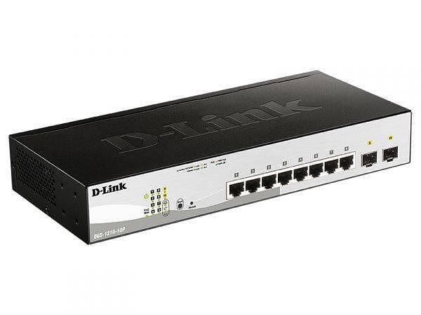 D-Link DGS-1210-10P/F3A Настраиваемый L2 коммутатор с 8 портами 10/100/1000Base-T и 2 портами 1000Base-X SFP фото 1