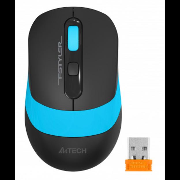 Мышь A4Tech Fstyler FG10S черный/синий оптическая (2000dpi) silent беспроводная USB для ноутбука (4b фото 2