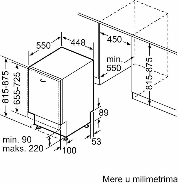 Посудомоечная машина встраив. Bosch SPV2HKX42E узкая фото 9