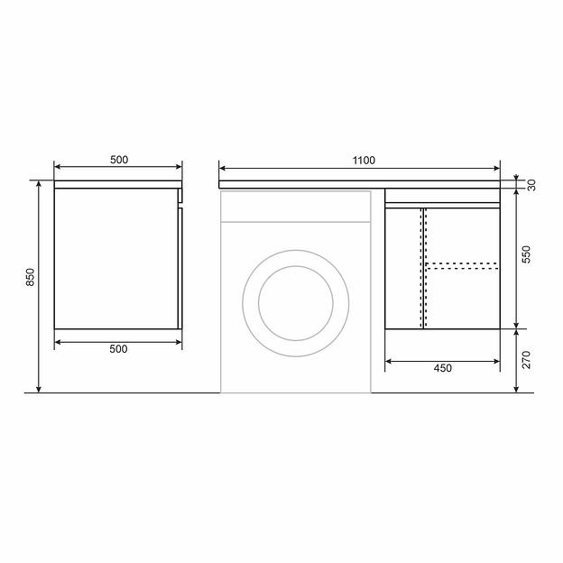 Тумба под стиральную машину Uperwood Magenta, 60 см, подвесная, черная, с дверцами фото 9