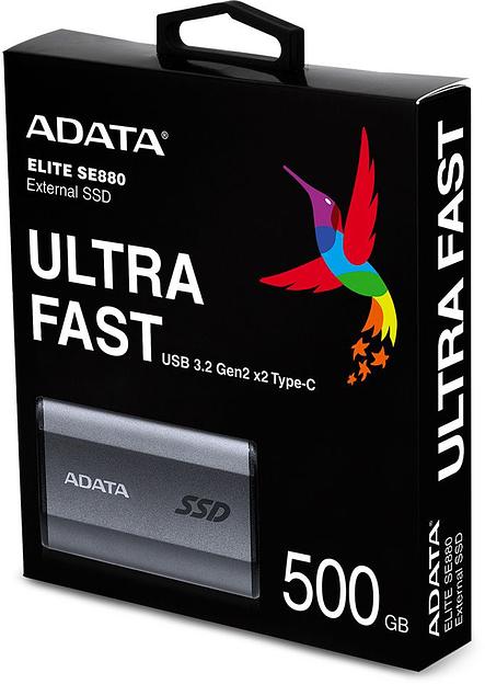 Накопитель SSD A-Data USB-C 500Gb AELI-SE880-500GCGY SE880 2.5" серый фото 7