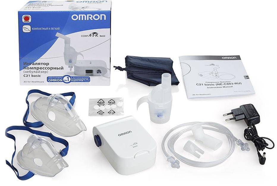 Ингалятор Omron С21 Basic (NE-C803-RU) компрессорный стационарный белый фото 9