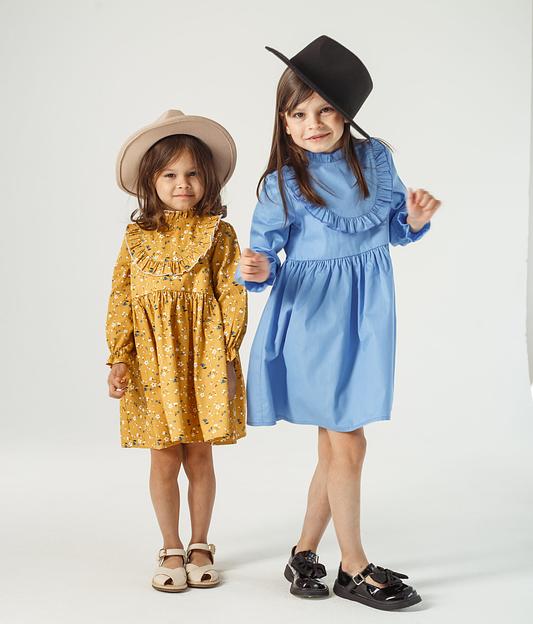 Платье MINI DI «Хлоя» цветочки на горчице, арт.130/825 ОПТ фото 9