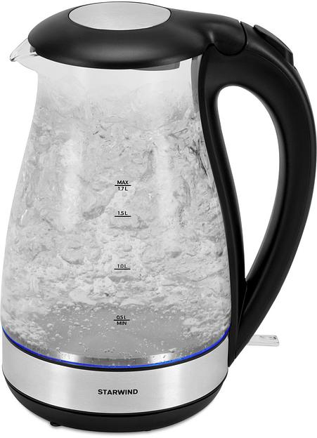 Чайник электрический Starwind SKP3039 1.7л. 2200Вт черный (корпус: стекло) фото 5