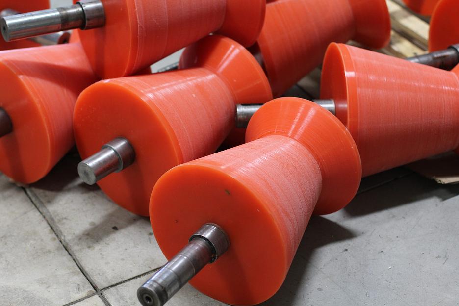Полиуретановые валы натяжные, ведущие, подающие, ролики ленточных транспортеров фото 3