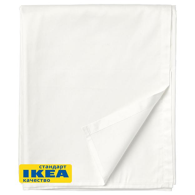 Простыня НАТЕСМИО (ИКЕА НАТТЭСМИН) 150x260, белый, сатин KL-40351251 фото 1