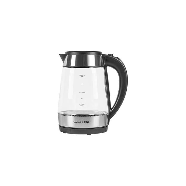 Чайник электрический GALAXY LINE GL 0558, 2200Вт, нержавеющая сталь и черный фото 1