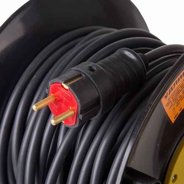Удлинитель силовой PROconnect PROFESSIONAL (11-7613) 3x2.5кв.мм 4розет. 30м ПВС 16A катушка черный фото 2