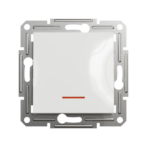 Выключатель одноклавшный SE EPH1470121 Asfora 10АХ механизм с подсветкой белый фото 2