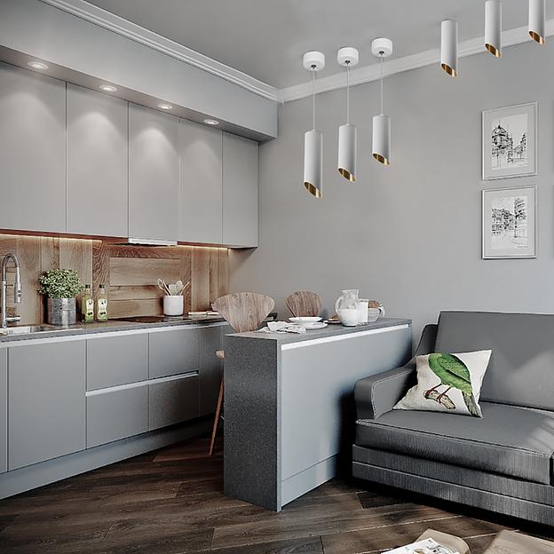 Светильник ДСО GU10 без лампы на подвесе белый золото фото 3